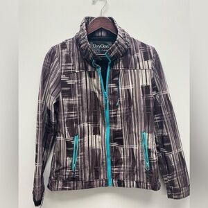 OxyGen black & teal full zip shell jacket - size M